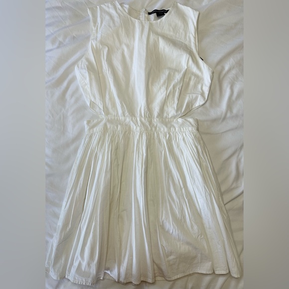 French Connection Adelade Organic Cotton Fit & Flare Dress White Size 6/Small - Picture 5 of 5